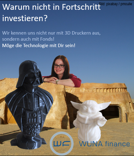 Gemeinsam mit Fonds schon jetzt die Zukunft gestalten. 📱💻

#wuna #aktien #fonds #boerse #wirfüreuch #starwars #technologie #finance #finanzen #yoda #darthvader #beratung #business #depot #dividende #zinsen #rendite #erfolg #investment #cleveranlegen #sparen #strategie #zukunft