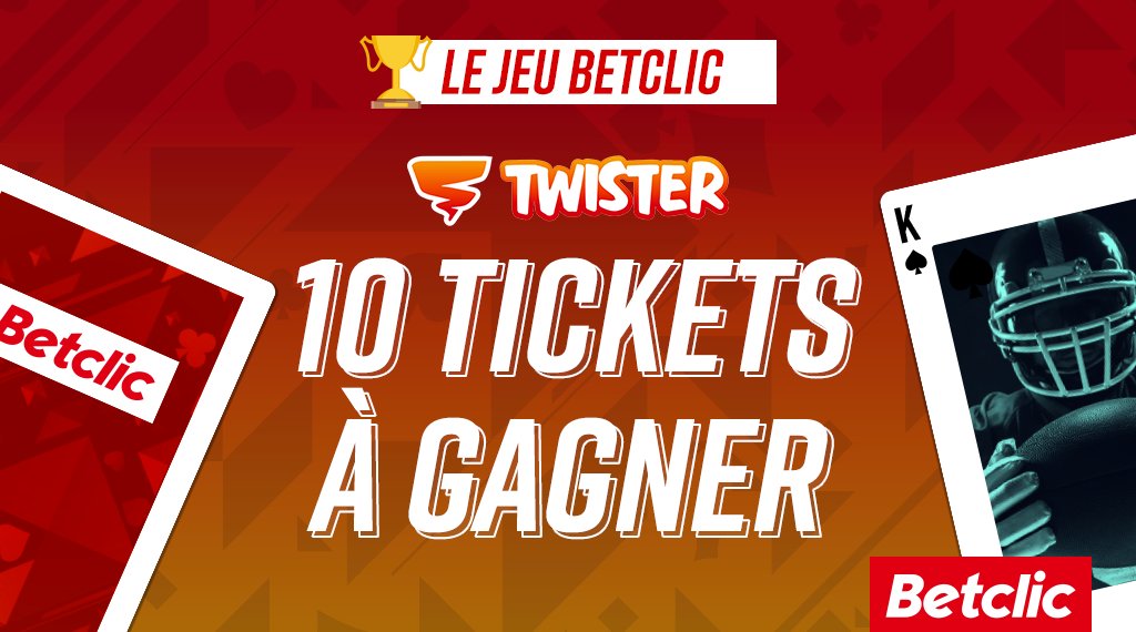 Betclic's tweet image. 😍 Une soudaine envie de Poker ? ♠️

On vous fait gagner 10 tickets Twister de 20€ 🎁

👉 RT + Follow @Betclic pour participer
TAS le 25/06