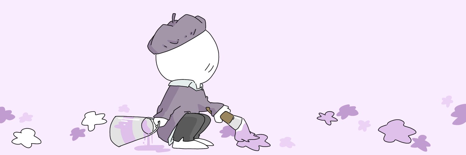 やあー フリーイラスト フリーヘッダー 紫に塗りかえる係のヒト T Co Jkzgl21e9j Twitter