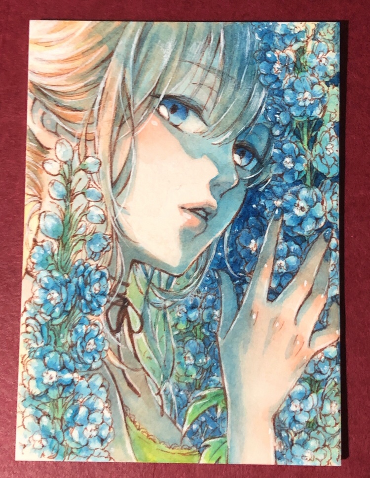 夜市 楓 7 14 18あお展 通販中 こちらはデルフィニウム というお花です とてもかわいい 青に染まる というのがテーマでした 不透明水彩 イラスト アナログイラスト 創作イラスト 夜市 楓 7 14 18あお展 通販中 こちらはデルフィニウム というお花です とてもかわいい 青に染まる というのがテーマでした 不透明水彩 イラスト アナログイラスト 創作イラスト