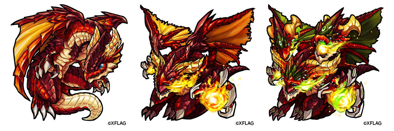 تويتر 西風ナズ على تويتر お仕事 神々の覚醒 より ファイアードラゴン 進化前 神化 ダークドラゴン 進化前 神化 配布 キャラデザ イラスト担当させていただきました ゼウスやヴァルキリーの神化デザインにも反映されている2体です 初期は物量と