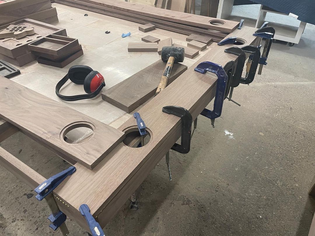 Clamps for days when attaching the top rail on tables.
.
.
.
#boardgamegeek #tabletopgame #geek #gaming #gloomhaven #dnd #minis #dice #dnd5e #pathfinder #boardgame #goblinhive #tabletoptravelingtray #ttrpg #tabletop #nerd #rpg