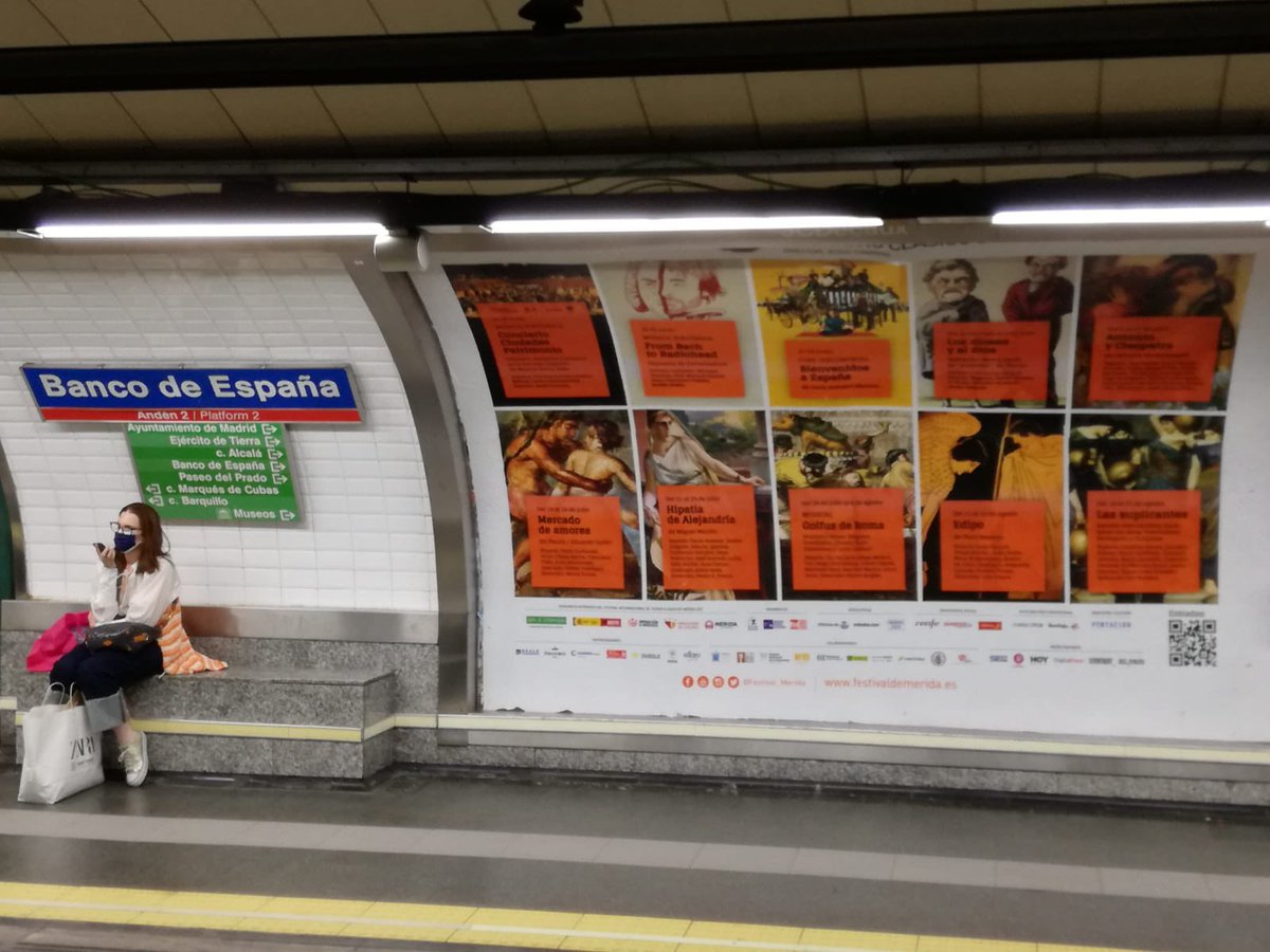 Festival_Merida's tweet photo. ¡El Festival Internacional de Teatro Clásico de #Mérida ya está en el metro de Madrid! 🎭 Encuentra toda la información del gran evento del verano en nuestra página oficial https://t.co/RqUGRZ7Qig #Merida67 @JCimarro @_PENTACION_ @JuntaEx_Cultura https://t.co/hIMw69Bgql