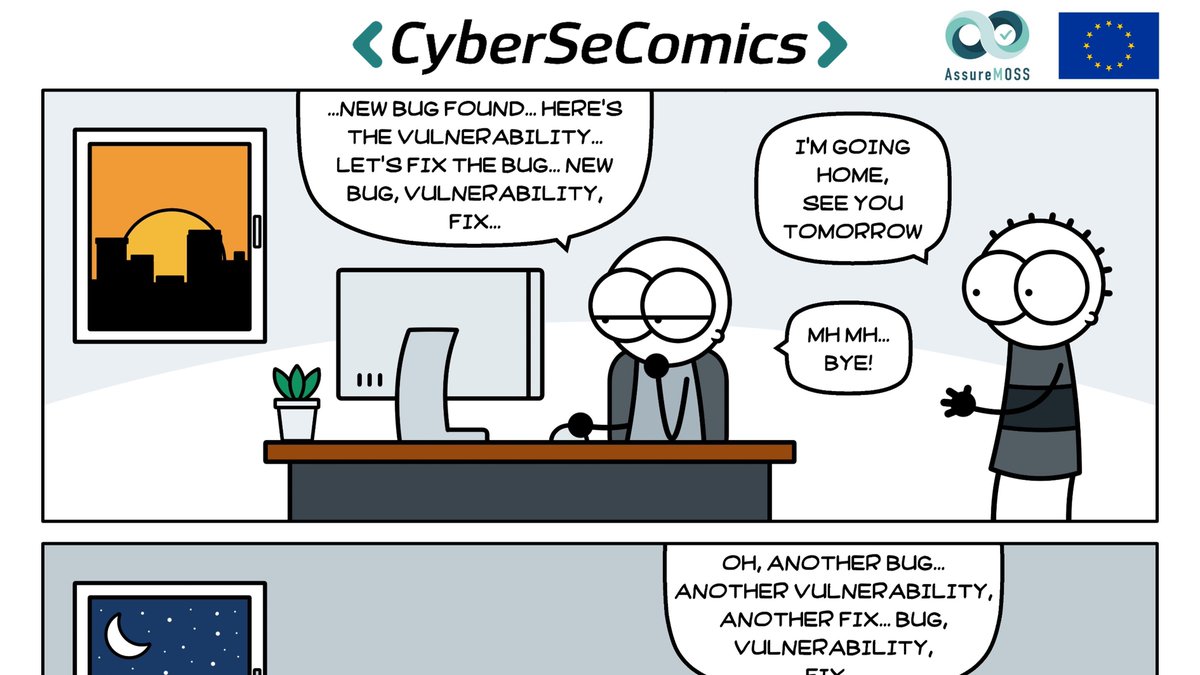 Pluribus One (@pluribus_one) on Twitter photo #CyberSeComics: Ep.3 THE BUG FINDER
Episode in collaboration with <a href="/AssureMOSSH2020/">AssureMOSS</a> (it helps save time in finding #bugs and #vulnerabilities by analyzing each commit to your #code repository...)
Full scene & info: tinyurl.com/2wnutw9p
#cybersecurity #opensource #software #CyberSeComics: Ep.3 THE BUG FINDER
Episode in collaboration with <a href="/AssureMOSSH2020/">AssureMOSS</a> (it helps save time in finding #bugs and #vulnerabilities by analyzing each commit to your #code repository...)
Full scene & info: tinyurl.com/2wnutw9p
#cybersecurity #opensource #software