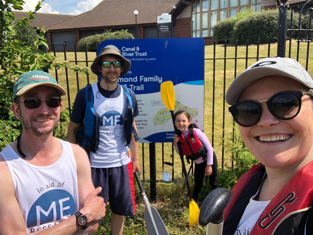 MEResearchUK's tweet photo. One puncture, 2 friends to the rescue, and 6 miles completed - Terry Smith gives update on his paddling @CanalRiverTrust's Coast to Coast Canoe Trail (Liverpool to Goole) in aid of ME Research UK (https://t.co/WHZqeKS2C0) #LifesBetterByWater https://t.co/va5Li9K5uo