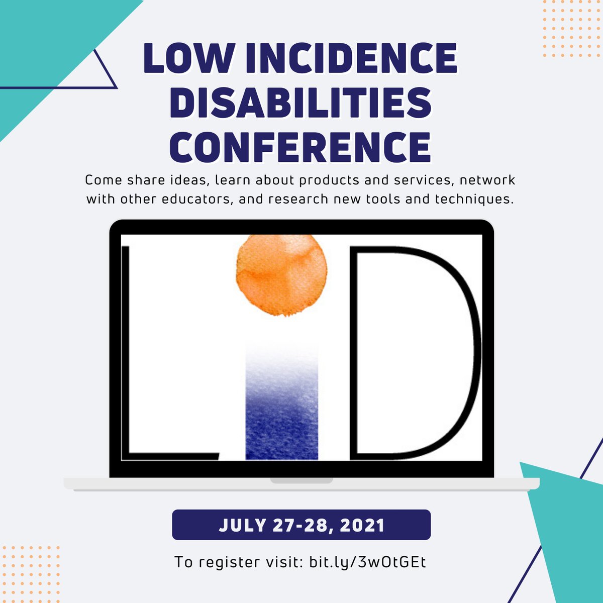 R10sped's tweet photo. Register now for the 2021 Low Incidence Disabilities (LID) Conference being held in person &amp; virtually July 27th-28th! Check out the sessions👀- https://t.co/8zLhYqKhGp Click this link to register➡️- https://t.co/EV7MWkCop9 https://t.co/hfV4xy19f6