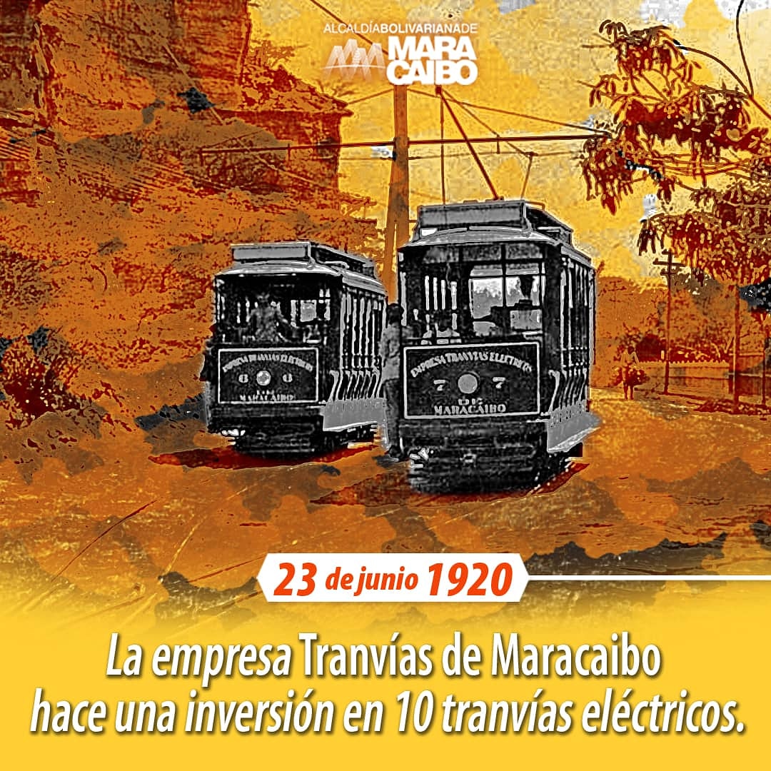 El #23Junio de 1920, la empresa Tranvía de Maracaibo, en un plan de expansión y modernización, adquirió 10 unidades eléctricas fabricadas por J.G. Brill & Company en Philadelphia. Se trataba de prototipos bogie simple de 4 ruedas y 8 escaños. #Maracaibo #Mcbo #Caraboboinvencible