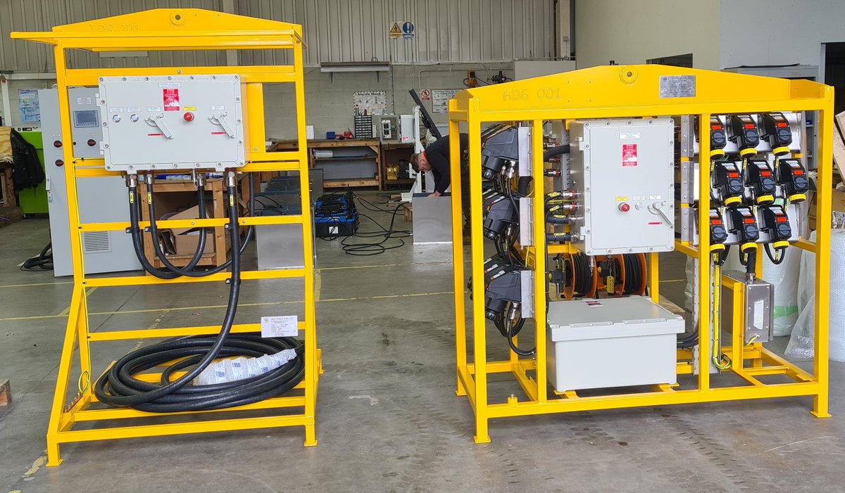 JCEGroupGlobal's tweet photo. We have recently completed the manufacture and supply of an Ex d e Intermediate Distribution Skid, an Ex d e HD6 Hotwork Distribution Skid and Zone 1 E-stop Reels for our client in line with their requirements. 
Contact info@jcegroup.com or visit https://t.co/W67s8hOdZi https://t.co/Vv3ucEzbT5