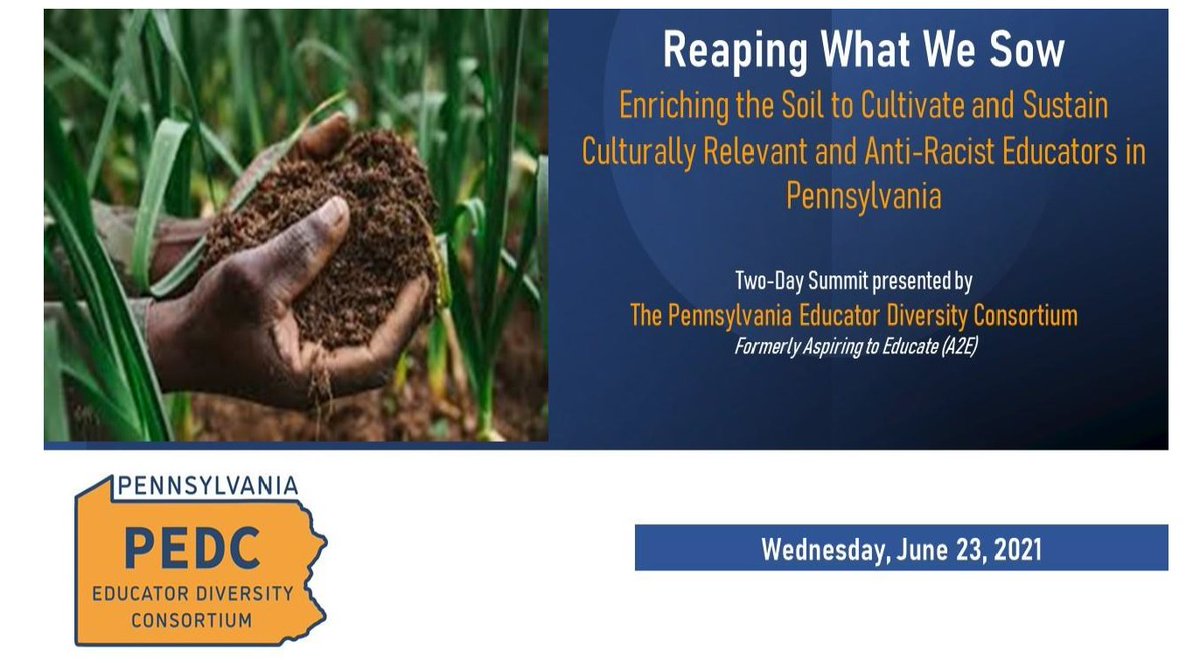 PAEdDiversity's tweet image. Day 2...Here we go! If it's anything like yesterday, we are in for a treat! We will hear from Pennsylvania School Boards Association followed by a Policy Panel Discussion and so much more.
#pedc #pedcsummit2021 #teacherdiversitymatters