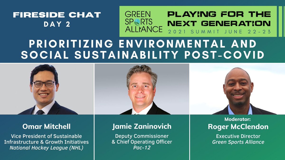 sportsalliance's tweet photo. Day two of #GSASummit21 kicks off in 1 hour with a fireside chat featuring @omarmit of the @nhl and @JamieZ_Pac12 of @pack12, hosted by GSA Executive Director @RogerLMcClendon. It's not too late to register – visit https://t.co/CfewIbVLgy and join us as we #PlayToZero https://t.co/IDh28kJ7Z6