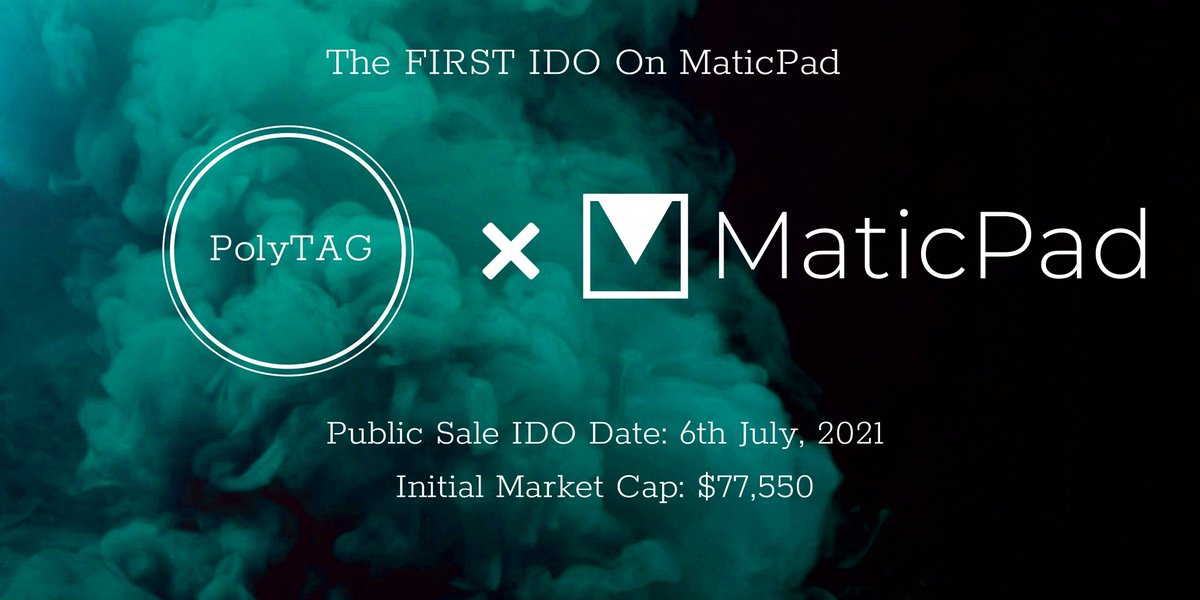 📢#MaticPad team is excited to share our first IDO launch will be #Polygon's very own DNS platform, #PolyTAG

✅Public IDO Date: 6th July 2021 

✅Market Cap at Listing: $77,550

🌐Website: polytag.xyz

✅Whitelist Form: forms.gle/8U9rTo5gRPGmmU…