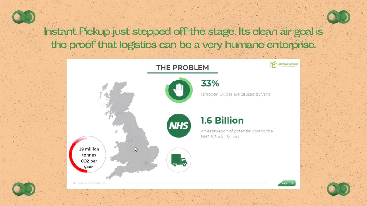 huckletree's tweet image. #InstantPickup just stepped off the stage. Its clean air goal is proof that logistics can be a very humane - and sustainable - enterprise. #alphaaccelerator #demoday