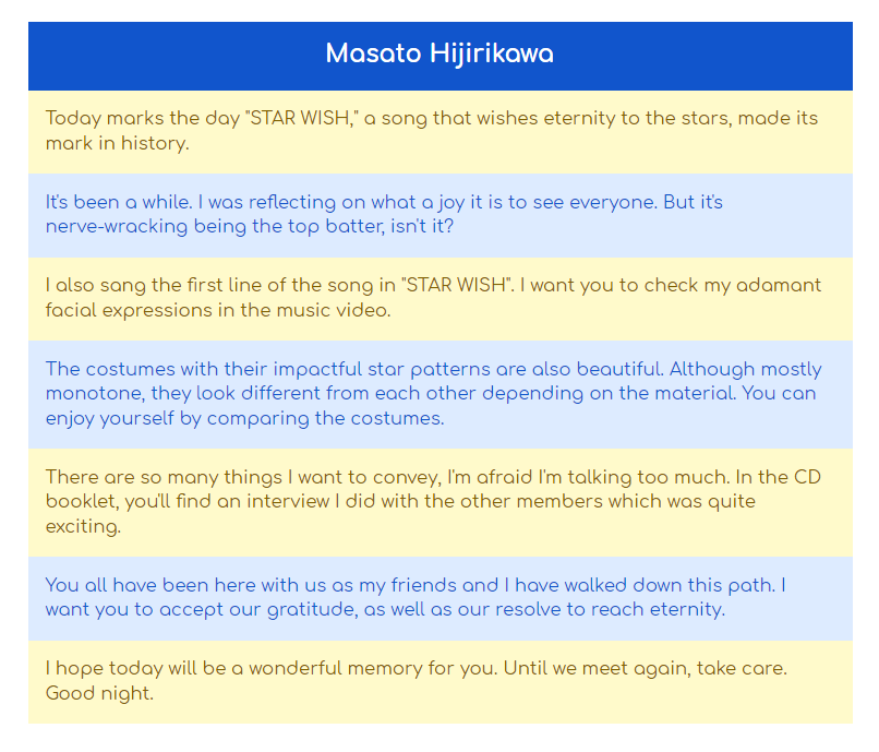 ohayaho_news's tweet photo. It's been awhile, but we translated the June 2nd tweets for #STARWISH and #QUARTETCROWN! Translation by @amagiyas and proofreading by @NmoniaG and @agnadance! (1/3) https://t.co/1Xm8DC7Rr6