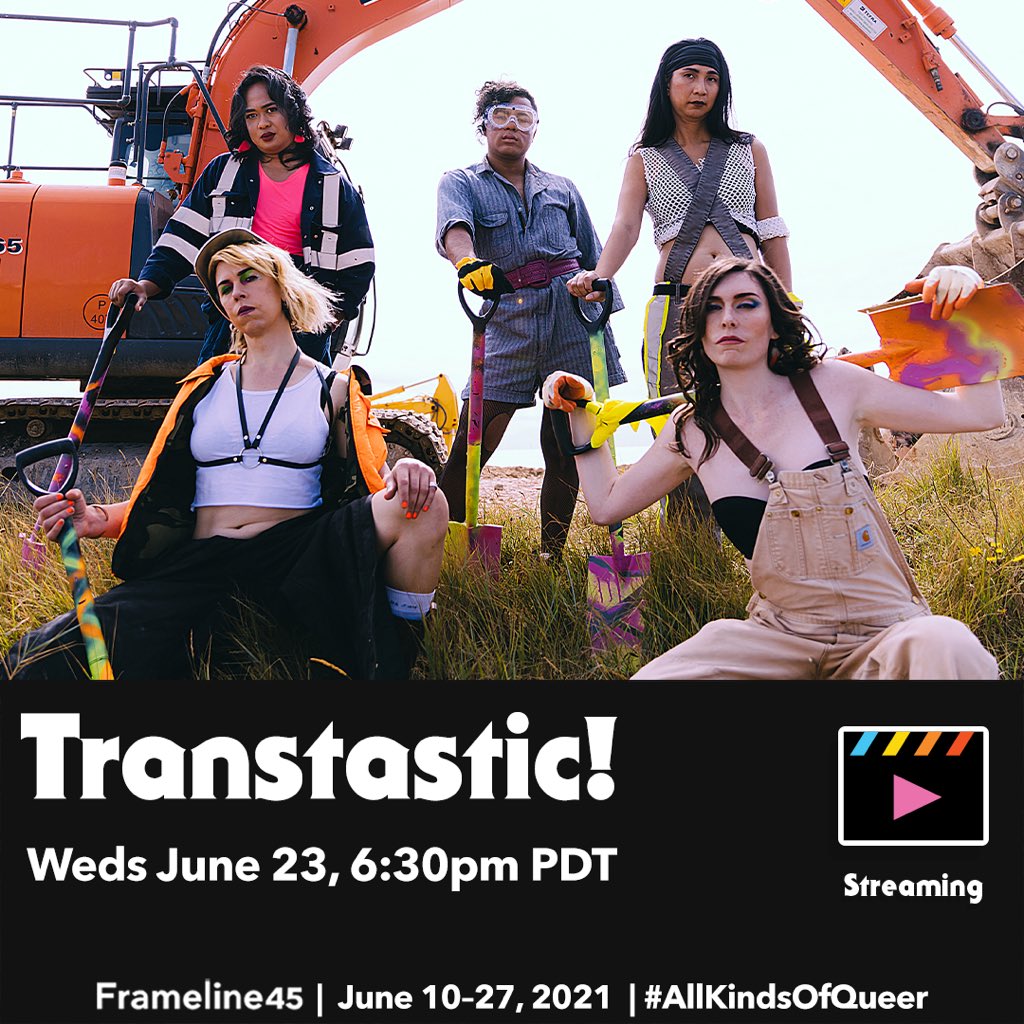 theFoxFisher's tweet photo. Our other @mygenderation film selected for @framelinefest is documentation of We Dig! -as featured in the promo picture for Transtastic, curated shorts. Watch this film and many more: https://t.co/zuzpcT7cZR #Pride2021 #AllKindsOfQueer https://t.co/SWzhSpKv9c