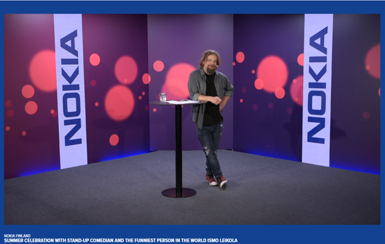 #TeamNokia in the happiest country of the world 🇫🇮 is getting in the Midsummer spirit by being entertained by the funniest person in the world Ismo Leikola. <a href="/nokia/">Nokia</a>'s got talent - great rock performances too! MC'ed by <a href="/MerviKallio/">Mervi Kallio</a>. Kiitos! 😎🌞