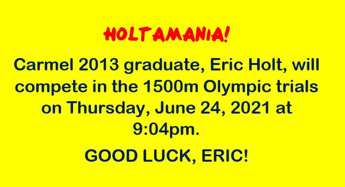 There's excitement in the air in Carmel High School and the entire Carmel community!  We are cheering for you, Eric!  <a href="/E_HOLT_THE_BOLT/">Eric Holt</a> #CarmelProud