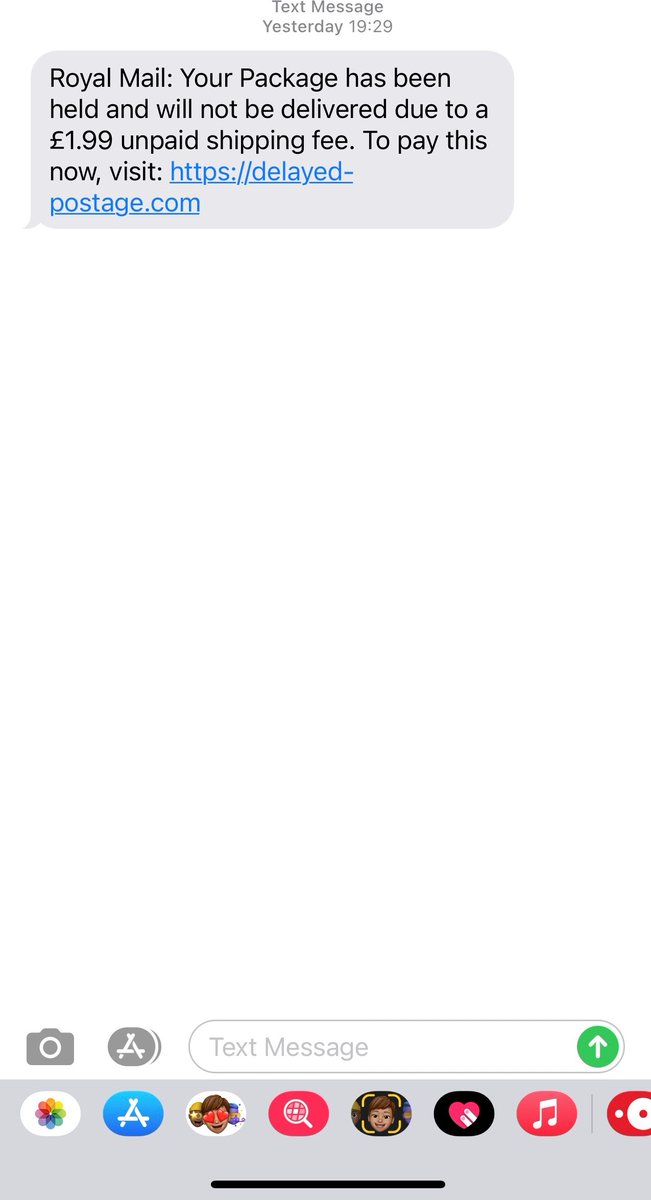 Scam text warning:  We are reminding Islanders to remain vigilant as we are still getting reports of people receiving the #RoyalMail scam text we reported on earlier this week. For more information visit our website: fraudprevention.je/type.../mobile…