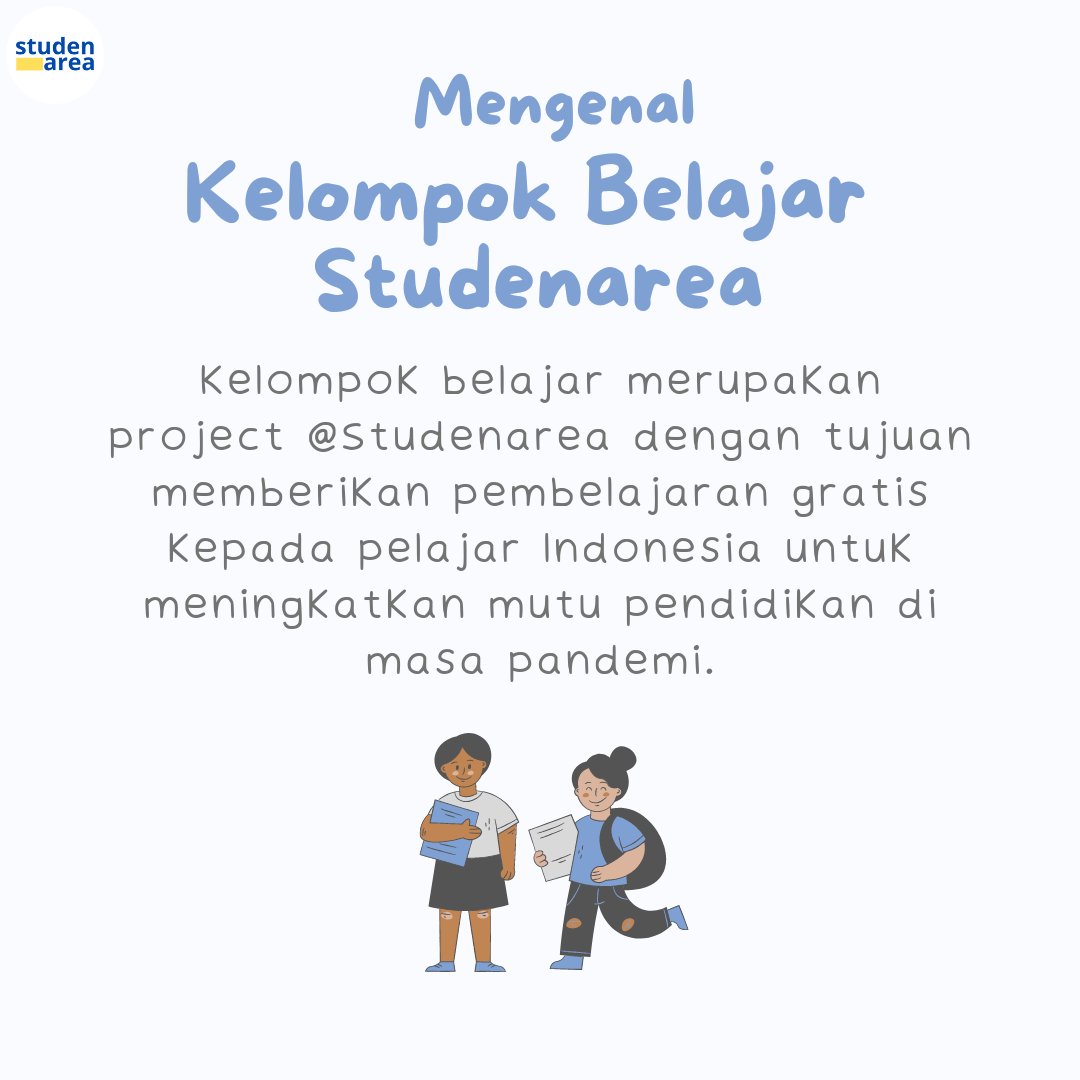 studenarea's tweet photo. 🌟 PENDAFTARAN KELOMPOK BELAJAR MATEMATIKA BATCH 2 🌟
#StudenareaLearning https://t.co/gn8zJaSY2l