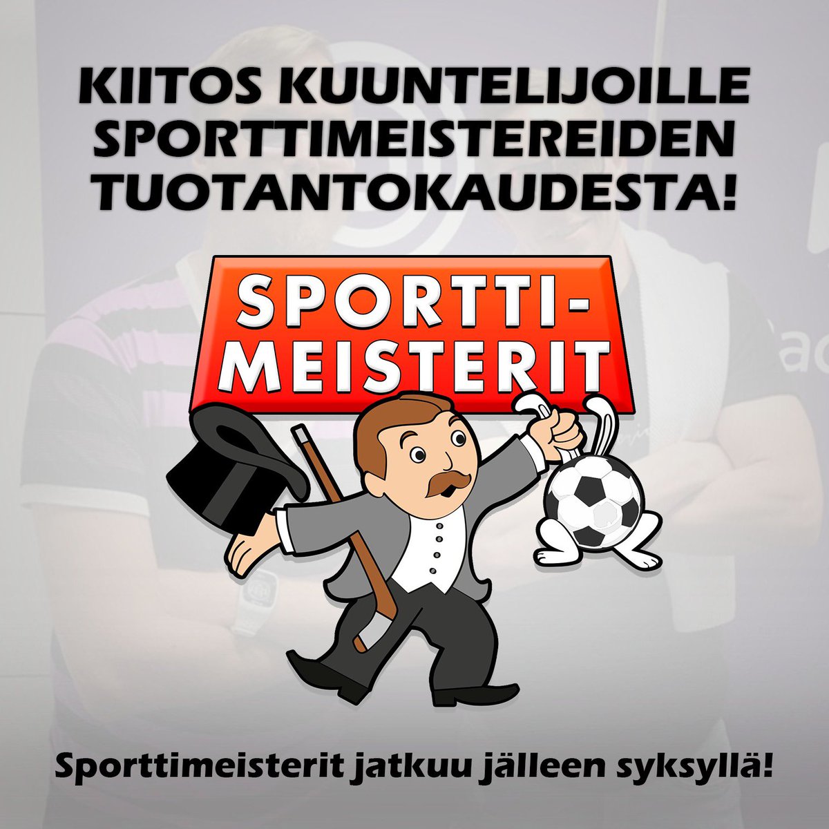 Kiitos kuuntelijoille menneestä Sporttimeisterit-tuotantokaudesta! 🔥

Viime viikon jakso oli tämän tuotantokauden viimeinen, mutta ei hätää! Sporttimeisterit jatkuu jälleen syksyllä. 🙌🏻

Sporttimeisterit löydät mm. Spotifysta ja muista podcast-palveluista. 🎙

#Sporttimeisterit