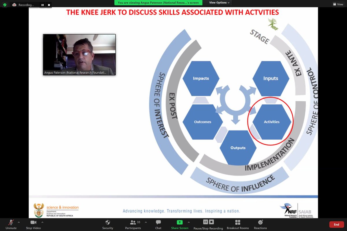 AesisNet's tweet image. #IOS21 Angus Paterson, Managing Director of South African Institute for Aquatic Biodiversity discussing how research translates to impact on the South African context. #IOS2021 @NRF_News