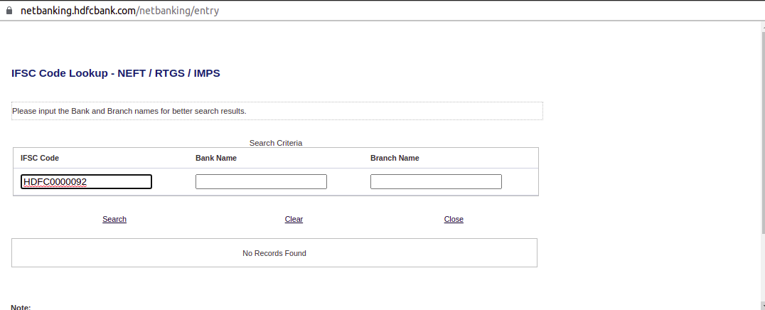 fotuzlab's tweet photo. @HDFC_Bank @HDFCBank_Cares I'm not able to add beneficiary to my account for money transfer. Whenever I try to look up IFSC code, it says no records found. I've tried multiple search combinations and browsers. Please help. #URGENT https://t.co/nUkDs4Y7Gj