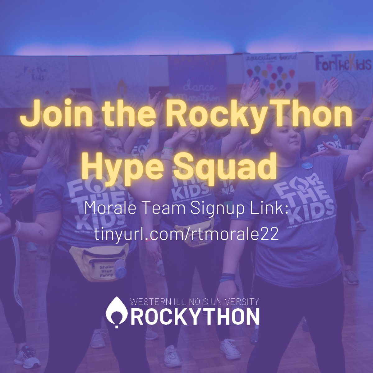Joining our morale team is the perfect way to get involved with Rockython! Morale (hype squad) is in charge of keeping everyone excited to raise money for the kids!

Link to sign up: tinyurl.com/rtmorale22