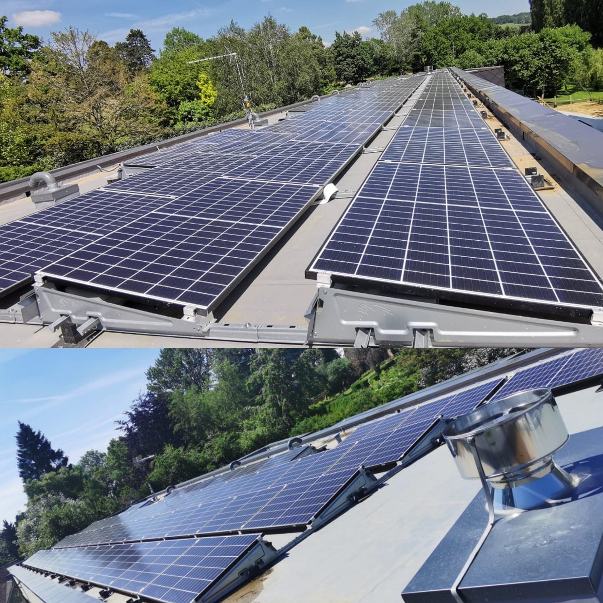 Hoping for a great spell of sunny weather for the summer. Flat roof install with #VanderValk and #QCells