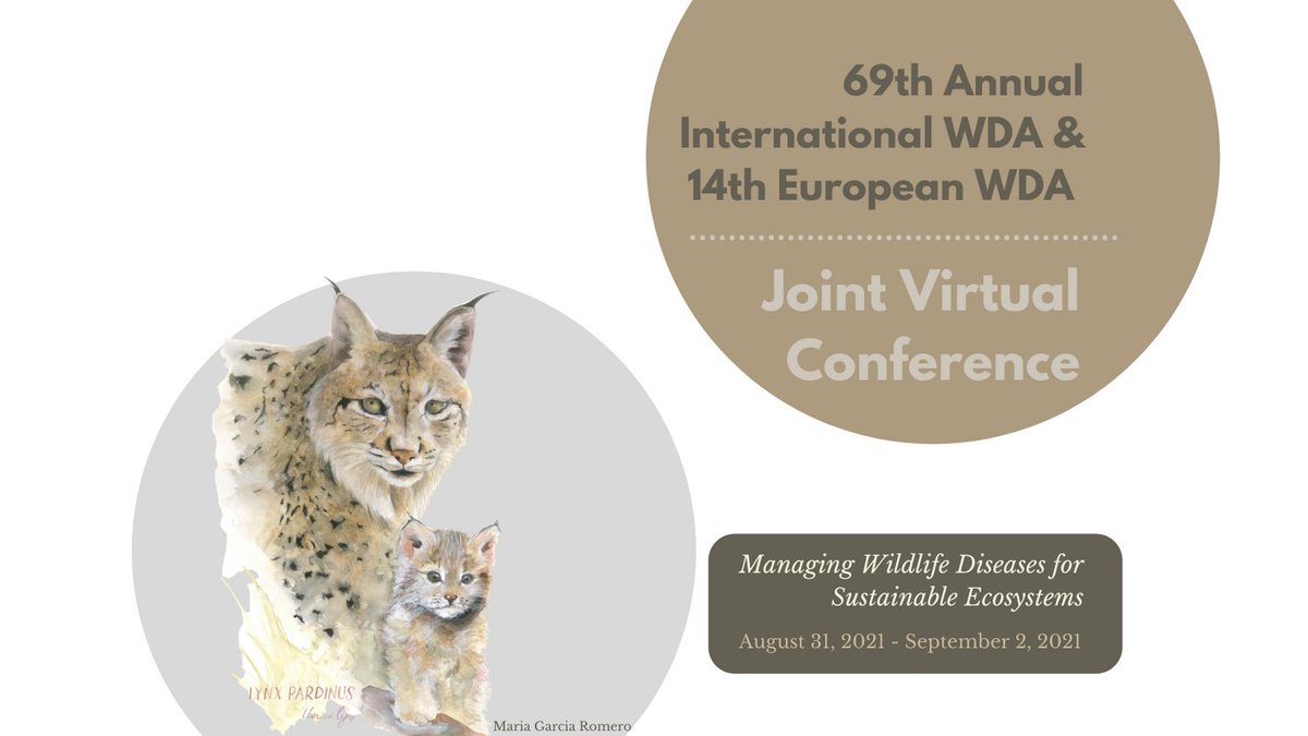 The 69th Annual WDA / 14th Biennial EWDA Joint Virtual Conference is fast approaching! Don't miss out on a chance to hear about the latest advances in wildlife health/disease.

Further details, a program draft, and registration can be found at: bit.ly/3qiIIQq