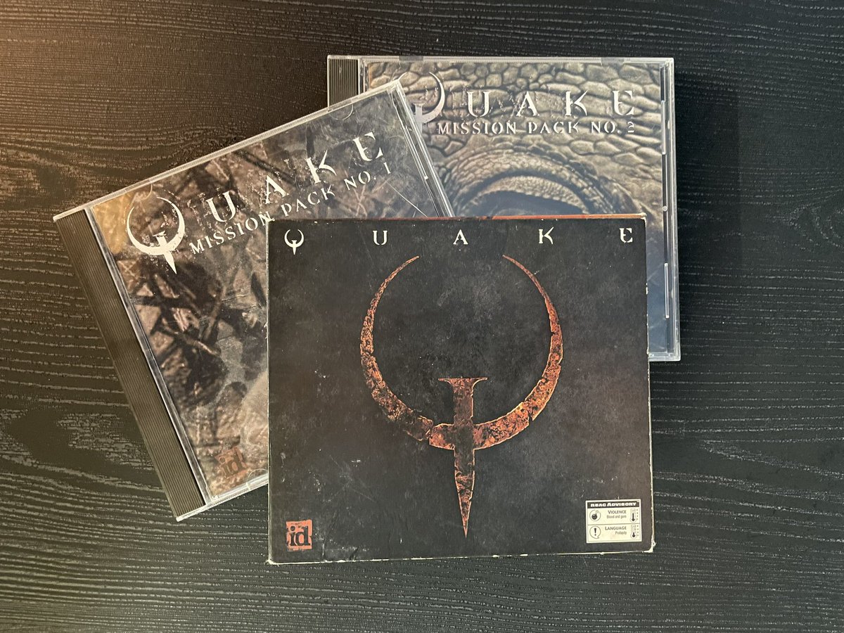 rob_pickett3's tweet photo. Wow, 25 years of circle strafing, rocket jumping, and real multiplayer! My first ‘networking’ moment was a null modem cable transfer of Quake shareware on my friend’s dining room table. Still have my copy, good times! #Quake25 #id #Quake https://t.co/UztgRM7YIA