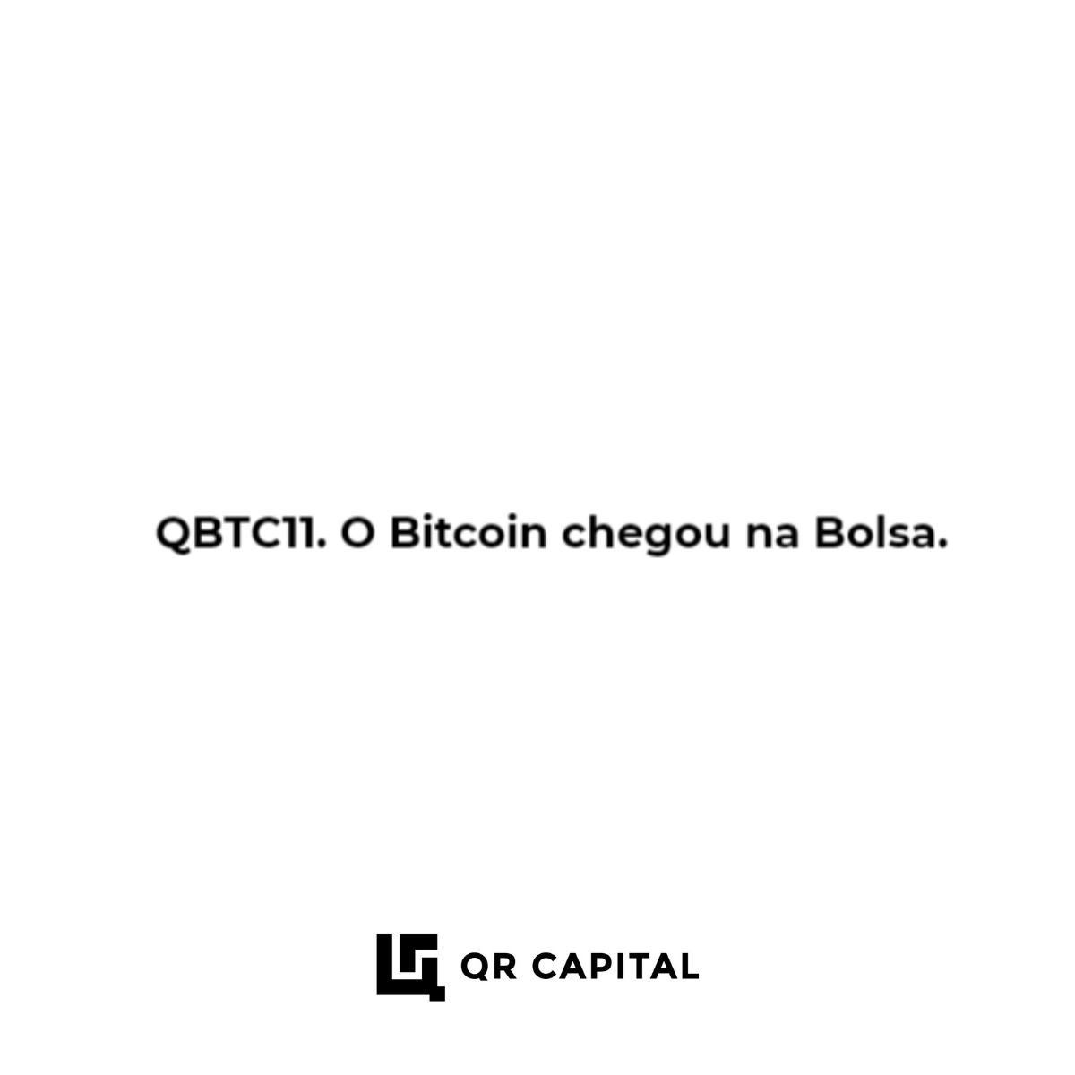 O 1º ETF 100% Bitcoin da América Latina é autorizado pela @cvmgovbr e  listado na Bolsa de Valores do Brasil, a @B3_Oficial . O QBTC11 utiliza o  mesmo índice de referência dos