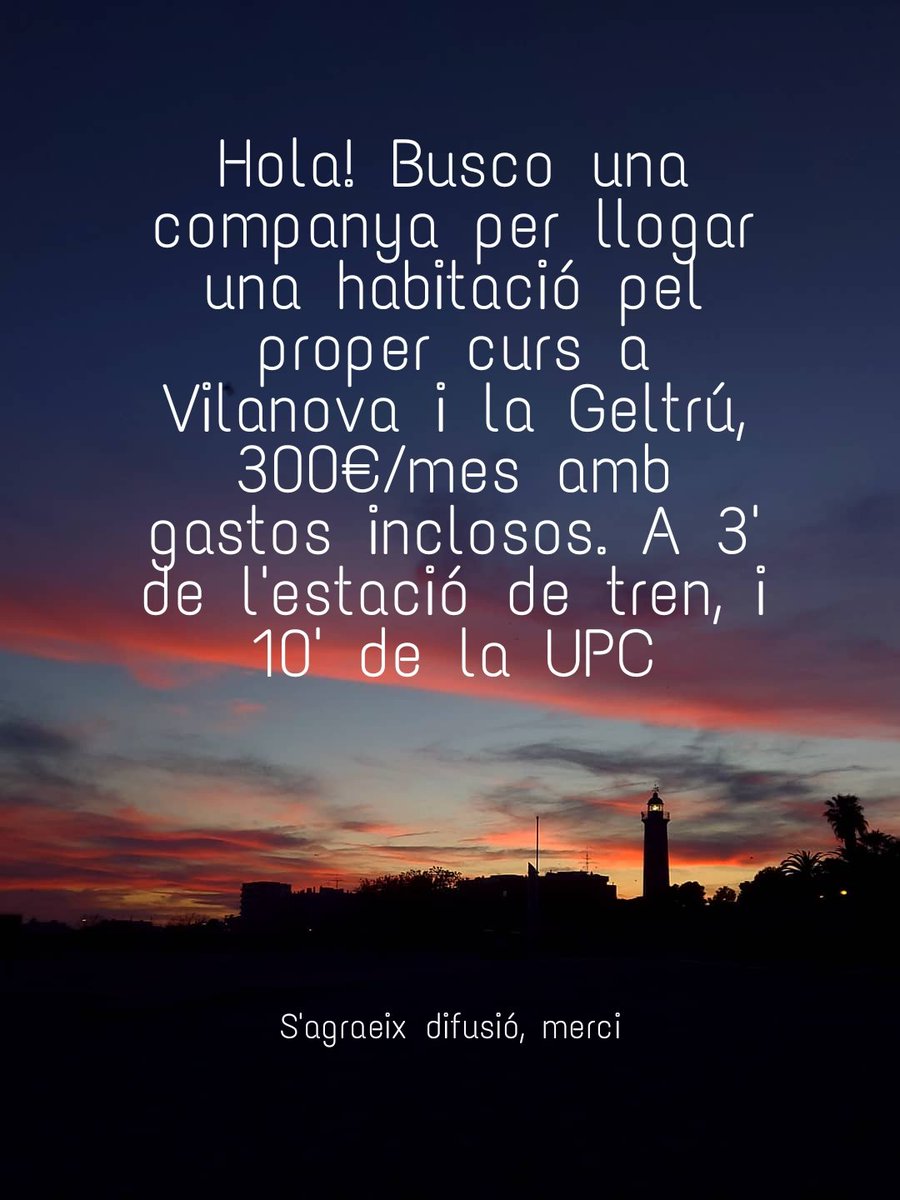inmepe14's tweet image. Bonees, em podríeu fer rt? Busco compi de pis a Vilanova i la Geltrú 😊