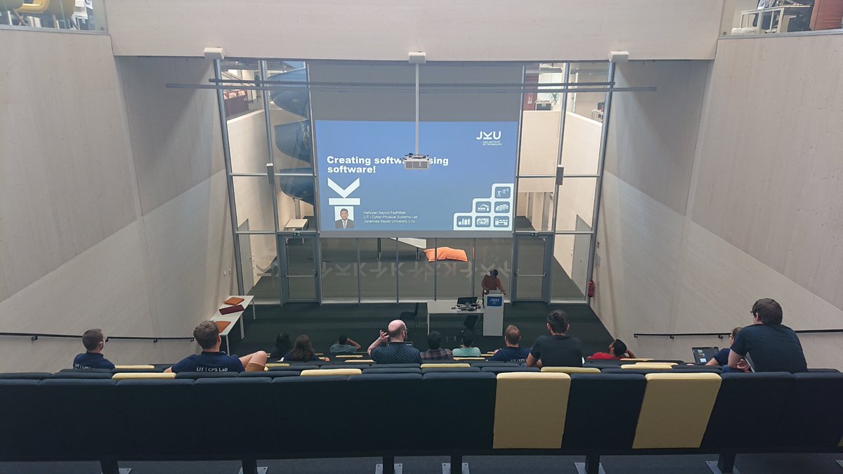 #litCPSlab (jku.at/lit/cps-lab) Interna[tion]l Workshop. Every team member presents for 5mins (background, current work, goals) using mostly images to foster synergies in our great team of already more than 20 people. #CDLVaSiCS <a href="/jkulinz/">JKU - Johannes Kepler Universität Linz</a>