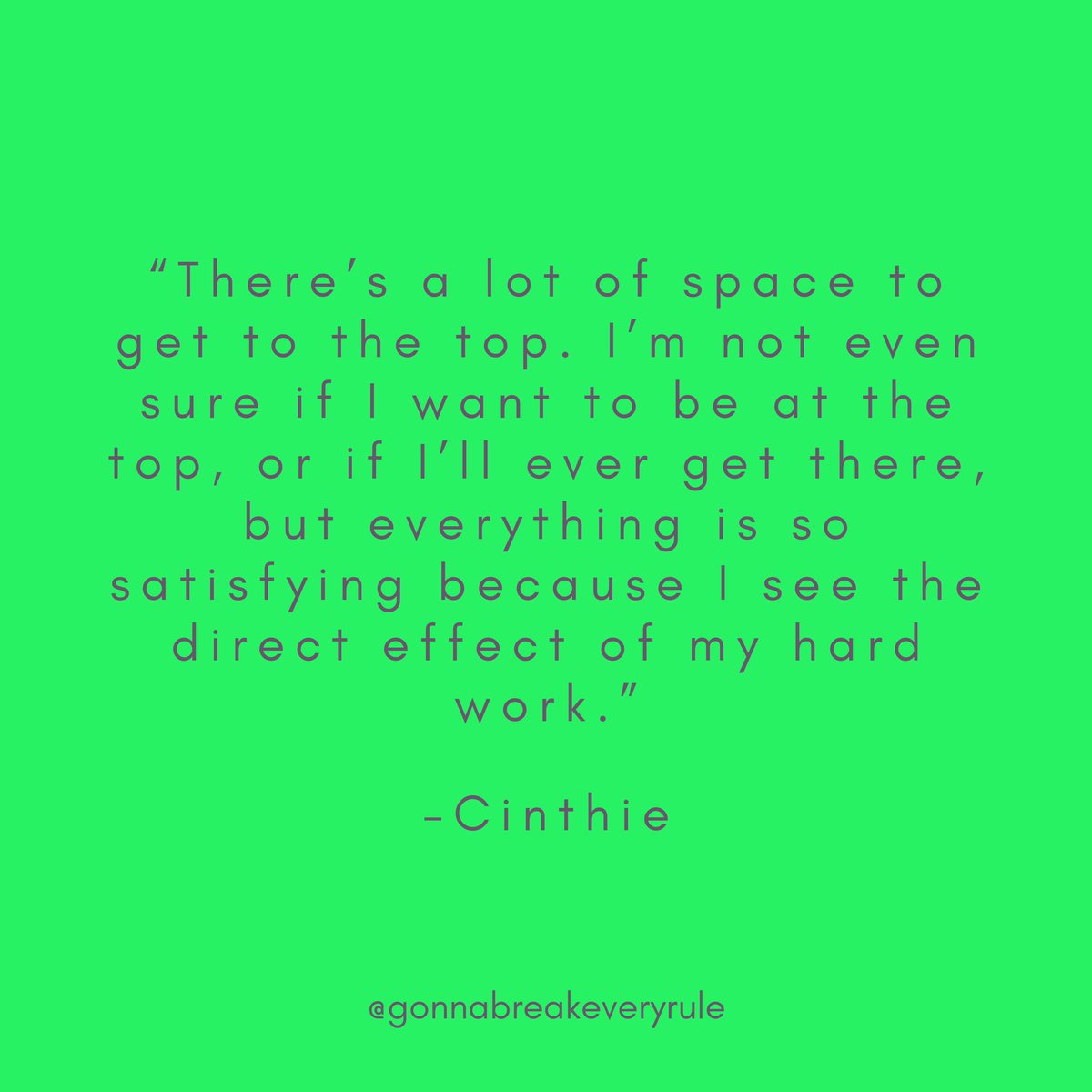 breakeveryrule1's tweet photo. #wednesdaywisdom from this week’s #Rulebreaker #Cinthie.
*
*
*
#cinthie #musicquotes #music #musicindustry #success #motivation #successlaterinlife #successatanyage #breakeveryrule https://t.co/XDVYQ2Ywi4