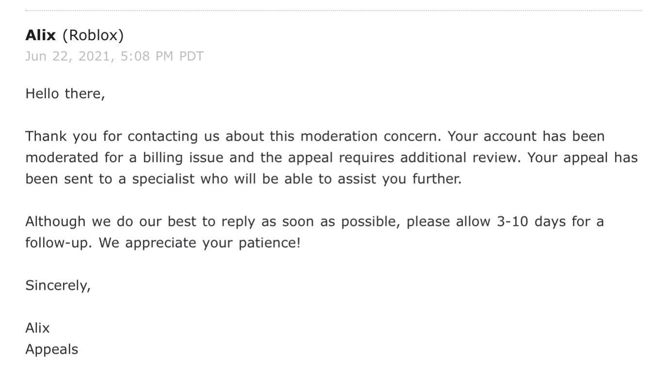 What should I do when my account is unjustly deleted and my appeal is  denied by a Roblox moderator? - Quora