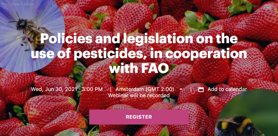 IPBES's tweet photo. Webinar by @PromotePollinators &amp; @FAO about policies and legislation on pesticides

🐝🐞🐦🦇

📆30 June 2021
⏰3 pm CEST

Register here👉https://t.co/gBeuYyVjrj #PromotePollinators #Pollinators https://t.co/HXN6D4hSGo