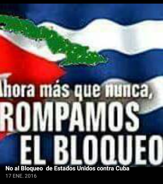 CDI: La Llovizna.  Estado:  Bolívar .El Bloque genocida impuesto por EEUU hacia cuba es inhumano ... NO AL BLOQLEO ¡ #NoMasBloqueos