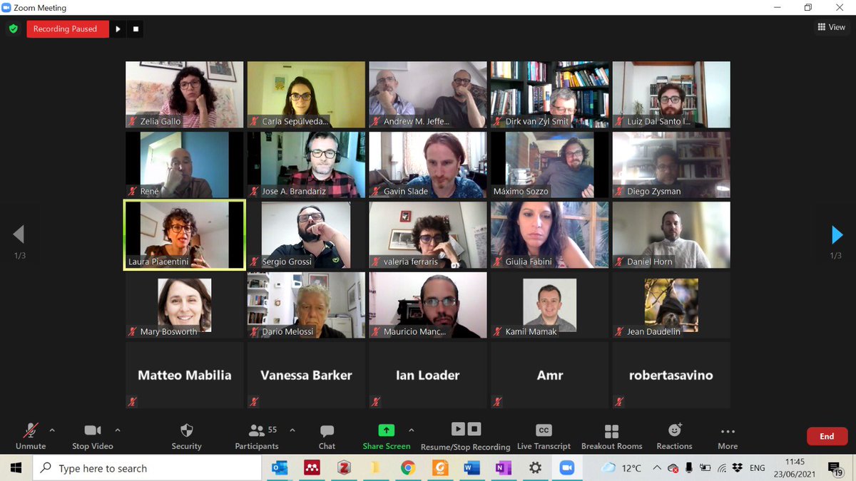 dalsantolp's tweet image. We’ve just had our first two sessions of the @OxfordCrim &amp;amp; UNL workshop on punishment in global peripheries. Fab presentations! We’re now about to start the third session