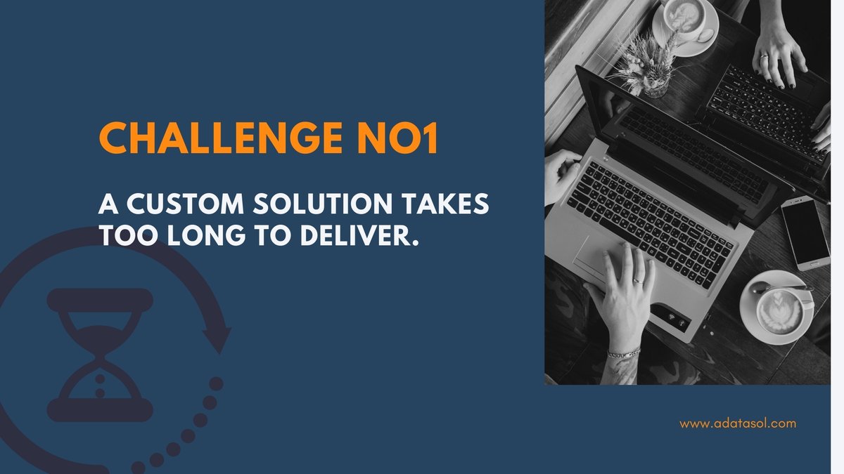 adatasol's tweet image. Challenge no 1 - a custom solution takes too long to deliver.
The average time to develop and deliver custom software is 4-6 months.

Our solution: Adatasol&apos;s average delivery time is 6 weeks!

Get in touch with us and learn more!
buff.ly/3j2DsPr
#softwareforvisionaries