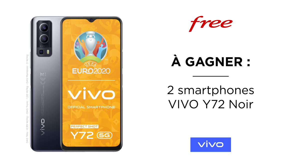 [Concours]
Pour fêter la qualif' de l'équipe de France en 8ème de finale à l'#EURO2020, on vous fait gagner 2x #VIVOY72 
Pour cela, il vous suffit de follow &amp; rt les comptes <a href="/free/">Free</a> et <a href="/vivomobile_fr/">vivo France</a>.
Bonne chance à tous ! 🍀🤞🤞 
TAS le 01/07.
