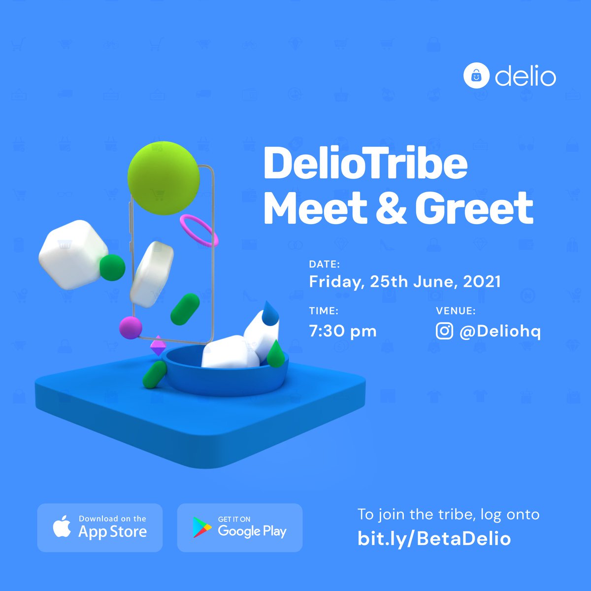 delioHQ's tweet photo. We've got some exciting #news for merchants and everyone

Our maiden event "DelioTribe Meet &amp; Greet" is here!

This Friday, IG Live 🛍️😄

Join the #DelioTribe using the link👇🏾
https://t.co/SUUCVXOYLB

#Merchants #Happiness #Prosperity #madeinNigeria #onlinevendors #vendors https://t.co/aFwG7VbvUG