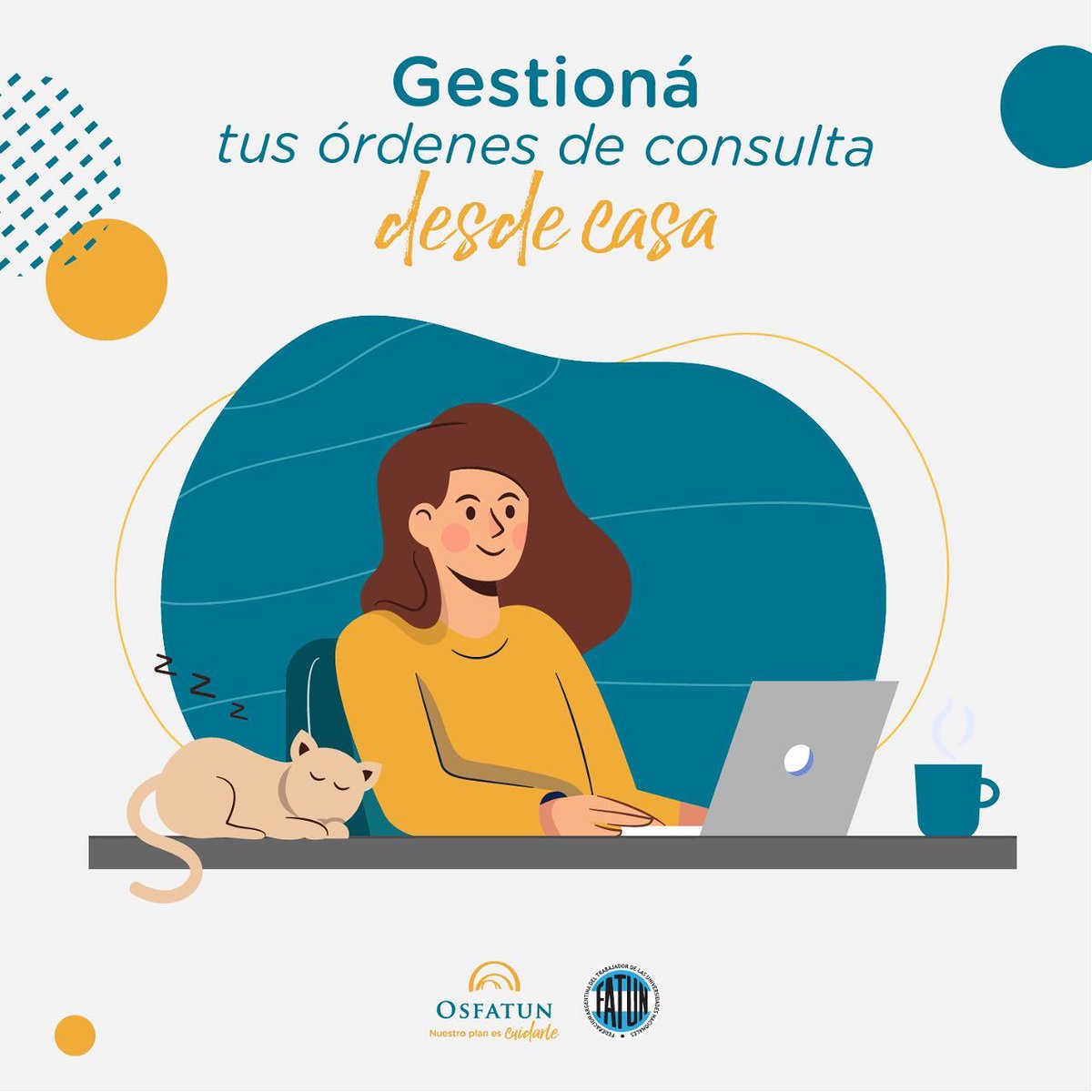 #quedateencasa.
Ingresá desde la App (en Android) o en mi.osfatun.com.ar, para usuarios IOS o desde la PC y gestioná tus órdenes de consulta de forma práctica, cómoda y segura. 🙌🏻
*Exclusivo para planes superadores.

#osfatun #miosfatun #fatun #obrasocial #nodocente #app