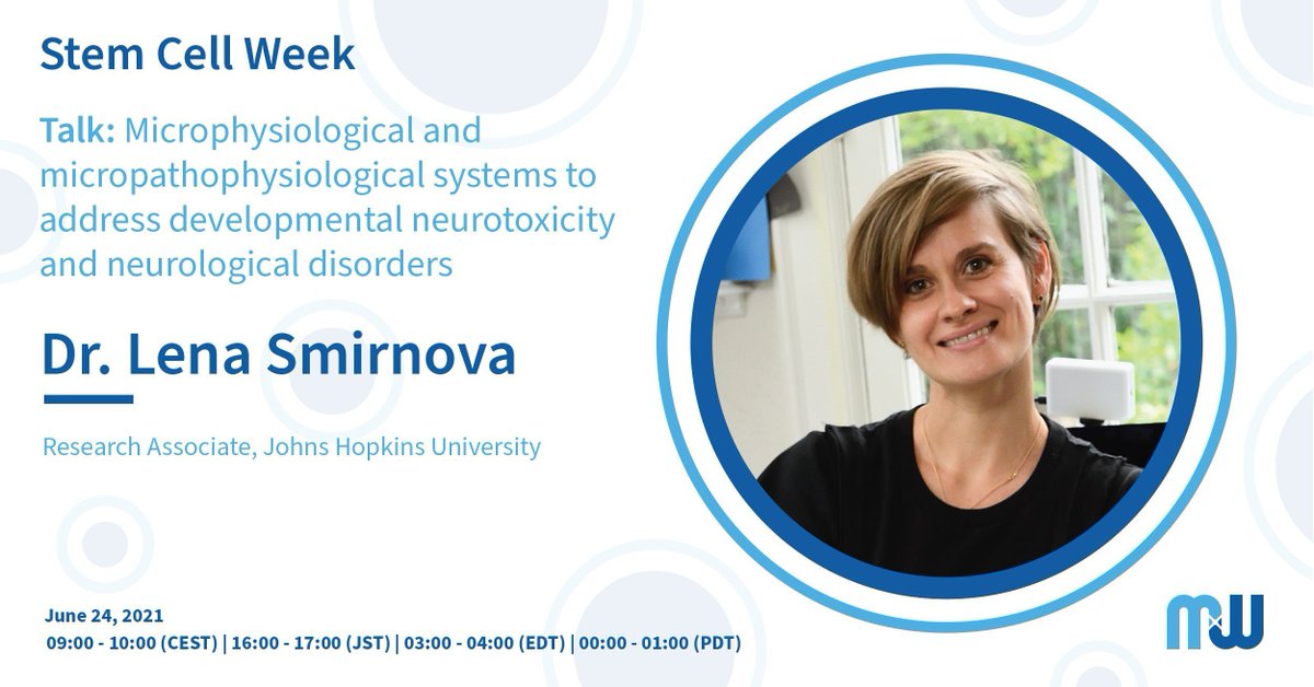 mxwbio's tweet image. The second speaker of the duo presentation about systems to address developmental neurotoxicity and neurological disorders during our hosted Innovation Showcase is Dr. Lena Smirnova from @JohnsHopkinsSPH. #StemCellWeek2021

You can still sign up here: buff.ly/2SjSRQq