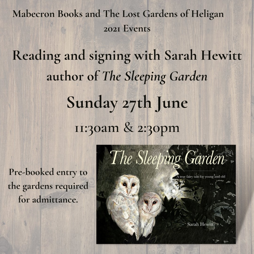Our first few Mabecron events are coming up soon!

Sarah Hewitt will be giving readings and signing copies of #TheSleepingGarden at <a href="/HeliganGardens/">The Lost Gardens of Heligan</a> on Sunday 27th June, more details below