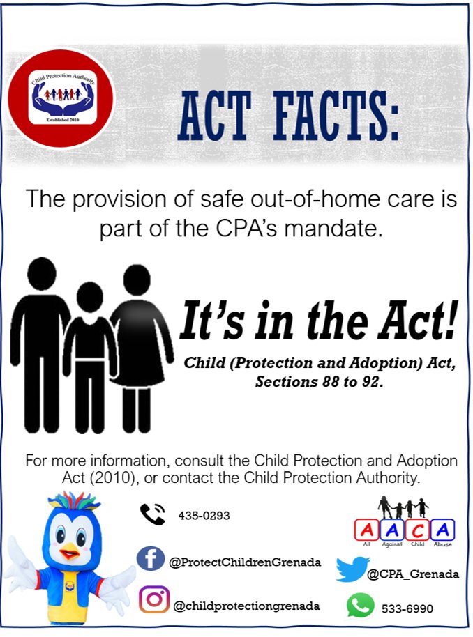 CPA_Grenada's tweet image. Placements must be safe to help children and young people recover from the experience of abuse and neglect. Happy Act Fact Wednesday!