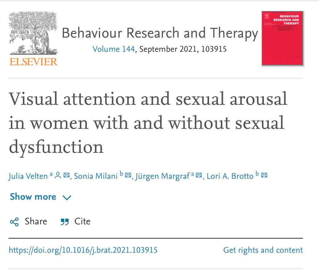 Patterns of attention measured by eye tracking are associated with sexual dysfunction in women according to new study by IASR members <a href="/Psychojule/">Dr. Julia Velten</a> @DrLoriBrotto <a href="/ubcshr/">UBC Sexual Health Research 🏳️‍🌈</a> 

authors.elsevier.com/c/1dHvY1KMdVmAv