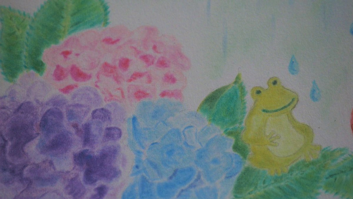 我心 絵は完全にど素人だけど イラストや絵画を参考にして模写するのは好き 大好きなアジサイのイラストを模写してみました 使った画材はパステルって化粧道具みたいなのを借りて描きました 紫陽花 アジサイ あじさい 紫陽花の絵 パステル画