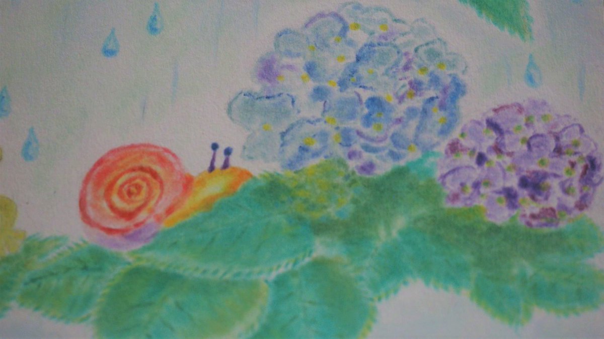 我心 絵は完全にど素人だけど イラストや絵画を参考にして模写するのは好き 大好きなアジサイのイラストを模写してみました 使った画材はパステルって化粧道具みたいなのを借りて描きました 紫陽花 アジサイ あじさい 紫陽花の絵 パステル画