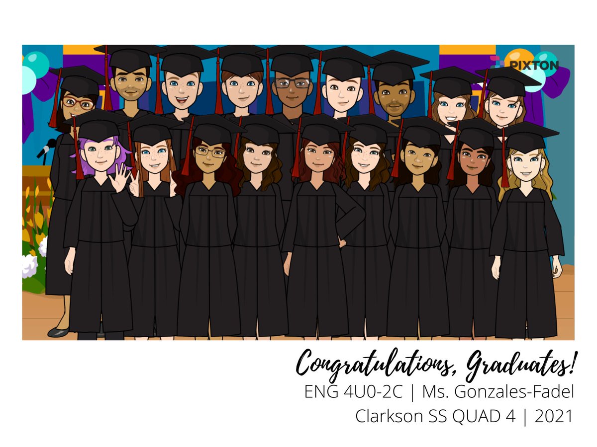 msgonzalesfadel's tweet photo. To commemorate the end of what has probably been the toughest school year ever, I have turned to @Pixton and @canva  to help create a class memento of appreciation for my students' resilience and survival throughout this quad. 🙌#virtualclassphoto #almostthere @clarksoncharger https://t.co/21y0QVzWWu