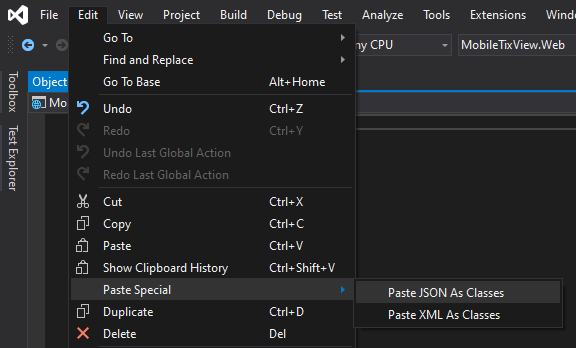 KiranBeladiya's tweet photo. While working with third-party APIs, we often need to convert JSON to strongly typed C# classes. #dotnet #VSTips #ahmedabad
Do you know, #visualstudio has feature to covert the JSON to C#?
1. Copy a JSON.
2. In Visual Studio, Go to Edit > Paste Special > Paste JSON As Classes. https://t.co/fapdFI5DMq