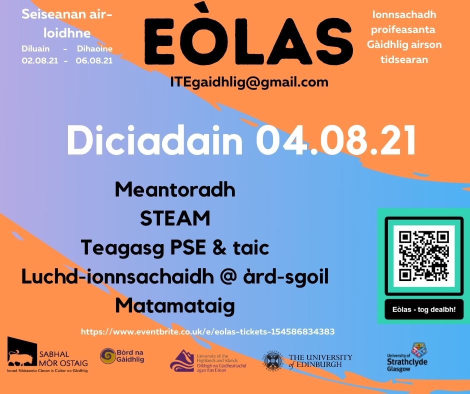 DICIADAIN - dè tha dol aig Eòlas? Seo na cuspairean airson 04.08.21 - an do chlàraich sibh fhathast? #foghlam #teagasg #Eòlas #bunsgoil #àrdsgoil #leasachadh